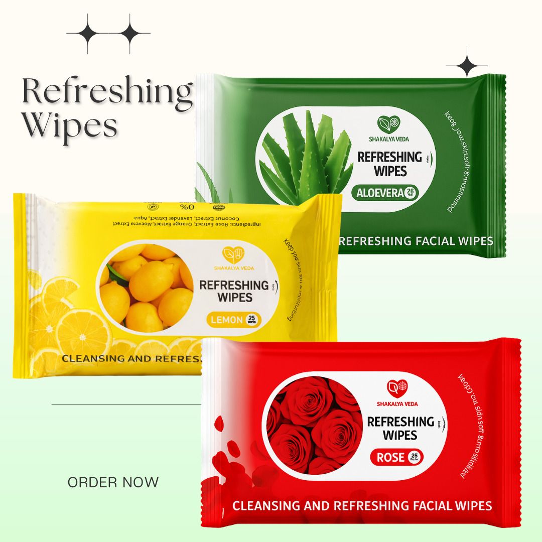 shakalyaveda Face Wipes for Women & Men | Rose Aloe Vera Lemon Pack of 3-picture-43