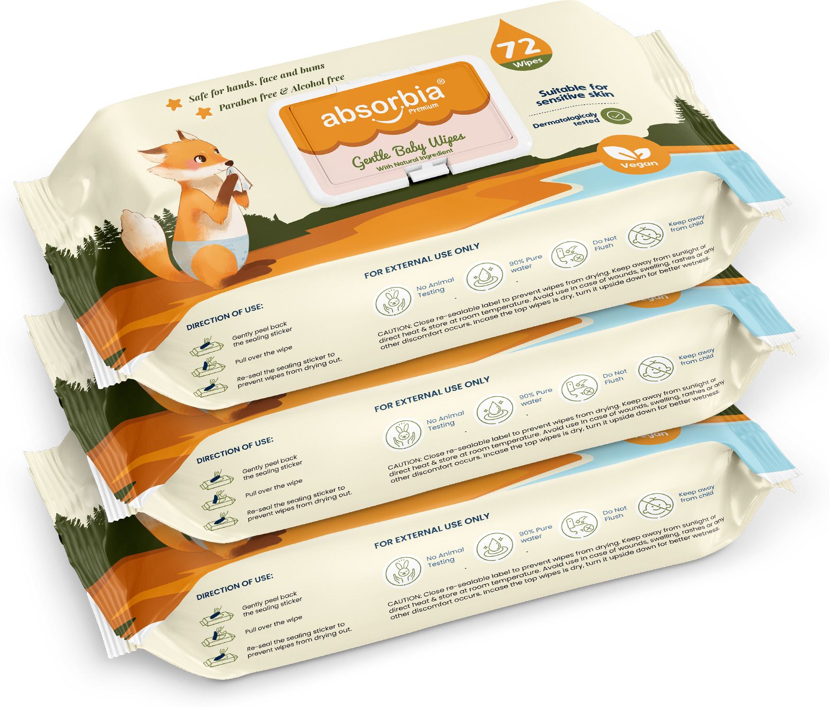 Gentle Baby Wet Wipes (216s x Pack of 3 with Lid) | 90% Pure Water Based-image-8