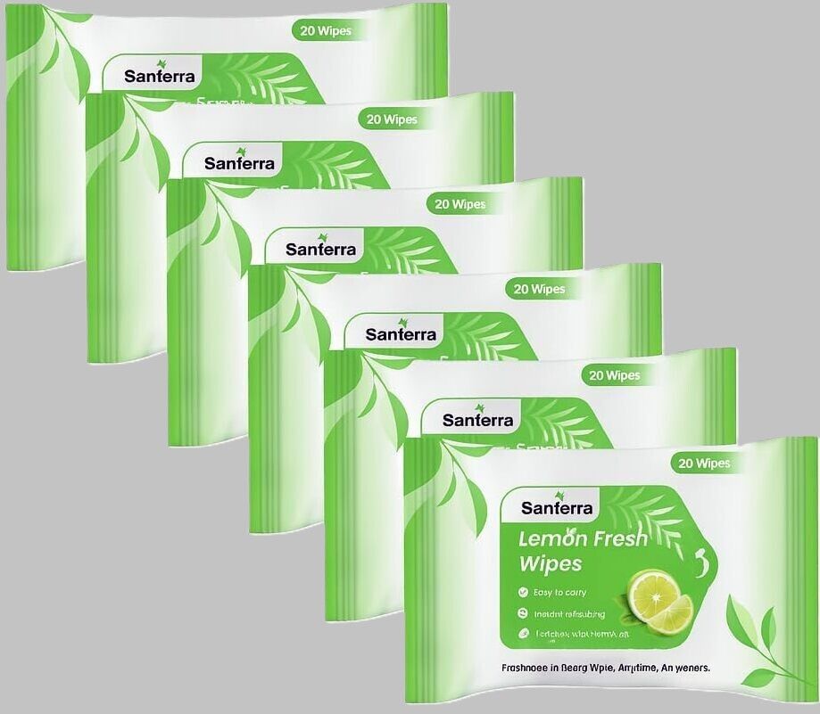 santerra Skin Cleaning Wet Wipes with Lemon & Mint Refreshing Facial Wipes Pack of 6-picture-42