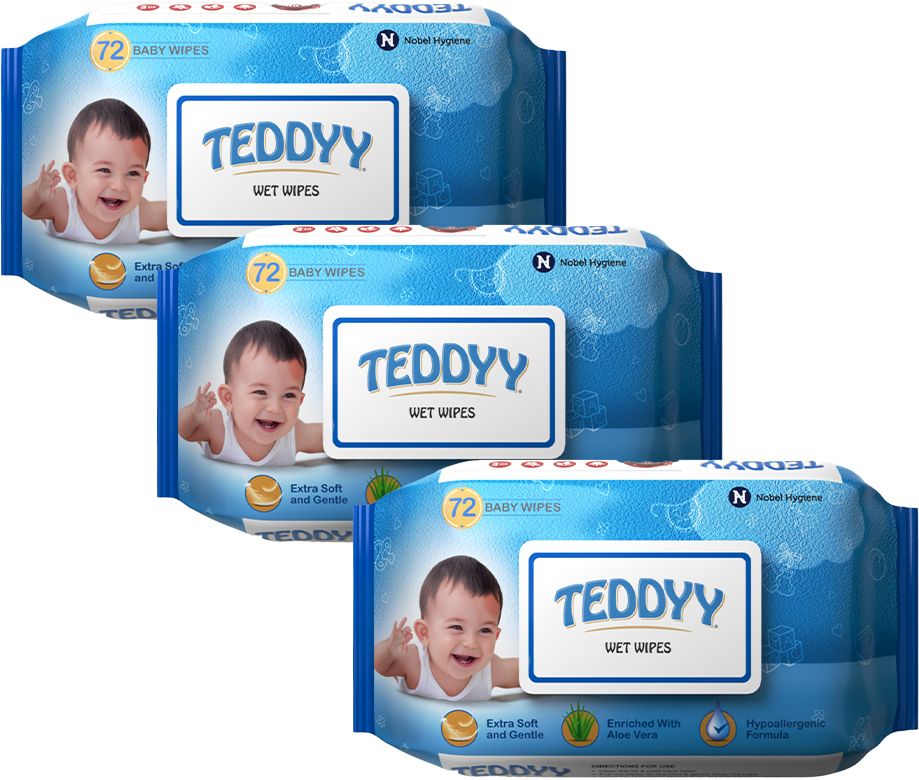 Baby Soft Wet Wipe with Lid | Pack of 3 | With Aloe Vera and Vitamin E