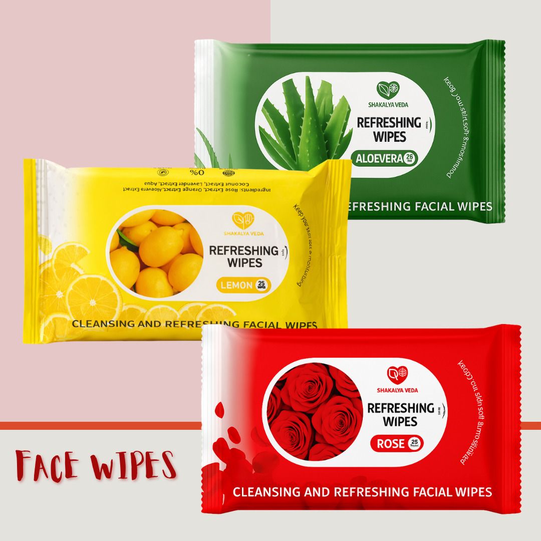 shakalyaveda Refreshing Face Wipes | Rose Aloe Vera Lemon | Pack of 3-picture-18