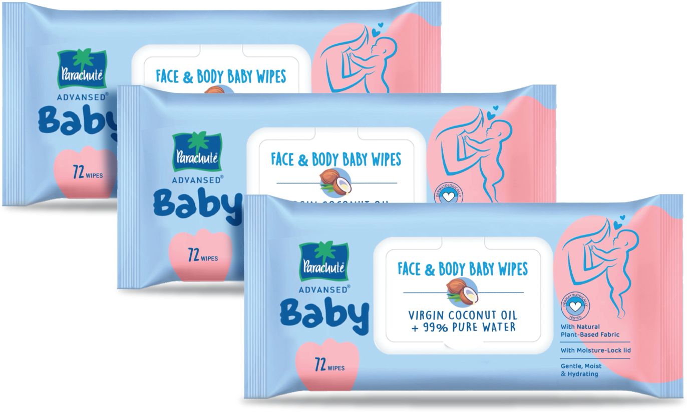 Baby, Face & Body Baby Wipes, Virgin Coconut Oil & 99% Pure Water, pH Balanced