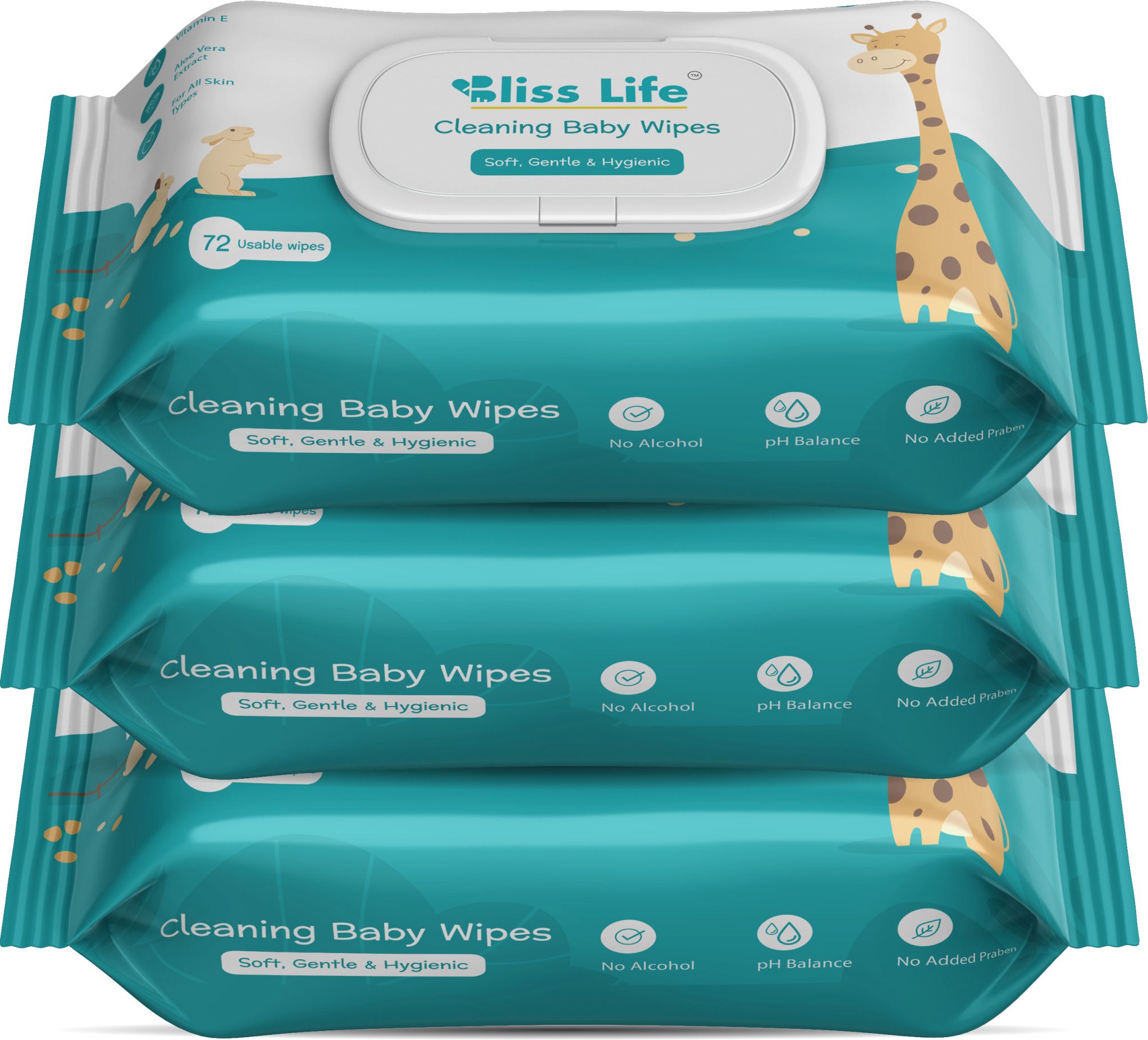Baby Wipes With Aloe Vera, Vitamin E & Dermatologically Safe With Lid-image-13