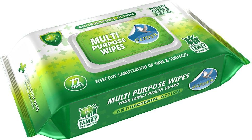 Multipurpose Skin and Surface Wipes with Flip-top (Pack of 1) 72 Wipes