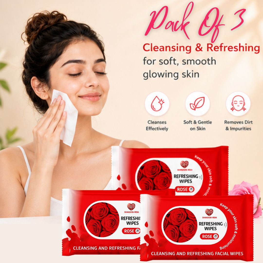 shakalyaveda Travel Friendly Rose Face Wipes Combo Pack of 3-picture-5
