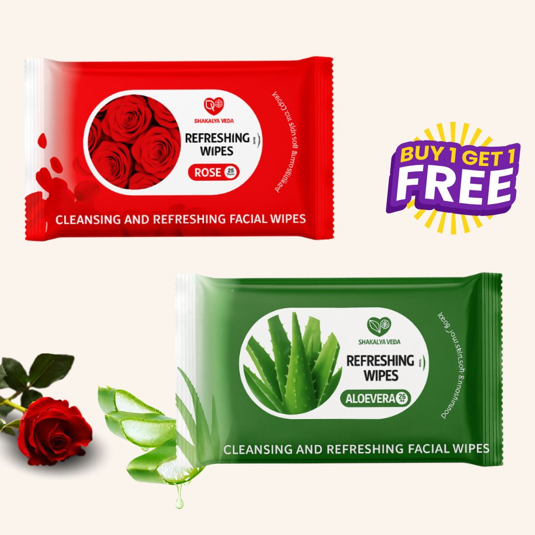 shakalyaveda Facial Cleansing Wet Wipes Rose Aloe Vera for Daily Use-picture-13