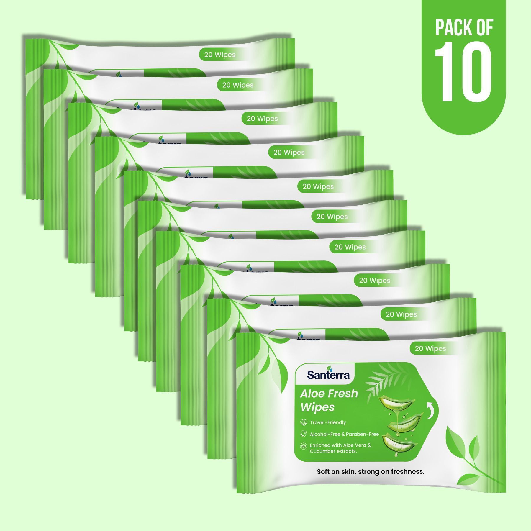 Refresh Wet Wipes Enriched with Natural Aloe Vera Essence pack 10-image-16