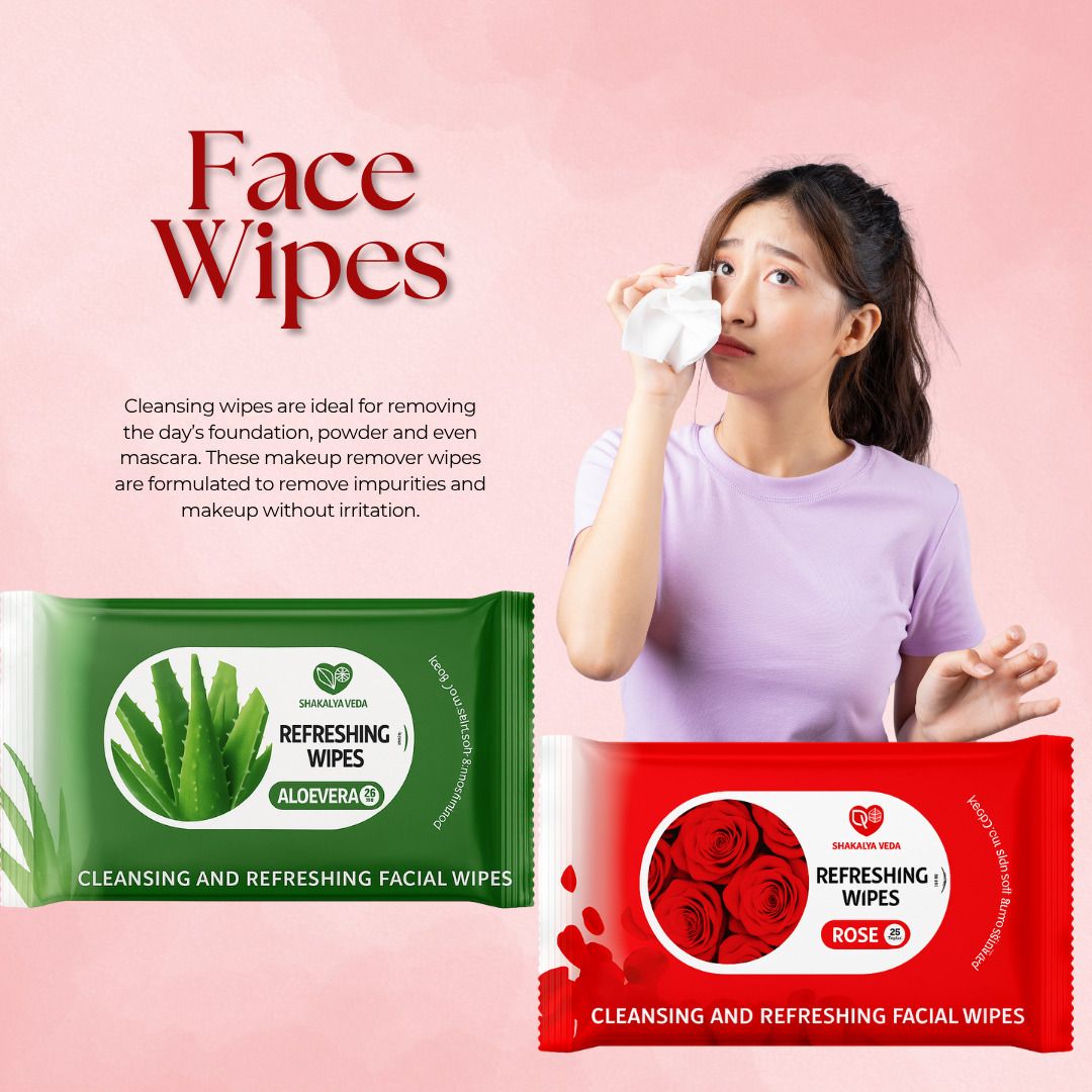 shakalyaveda Rose Aloe Vera Refreshing Skin Care Wet Wipes Pack of 2-picture-22