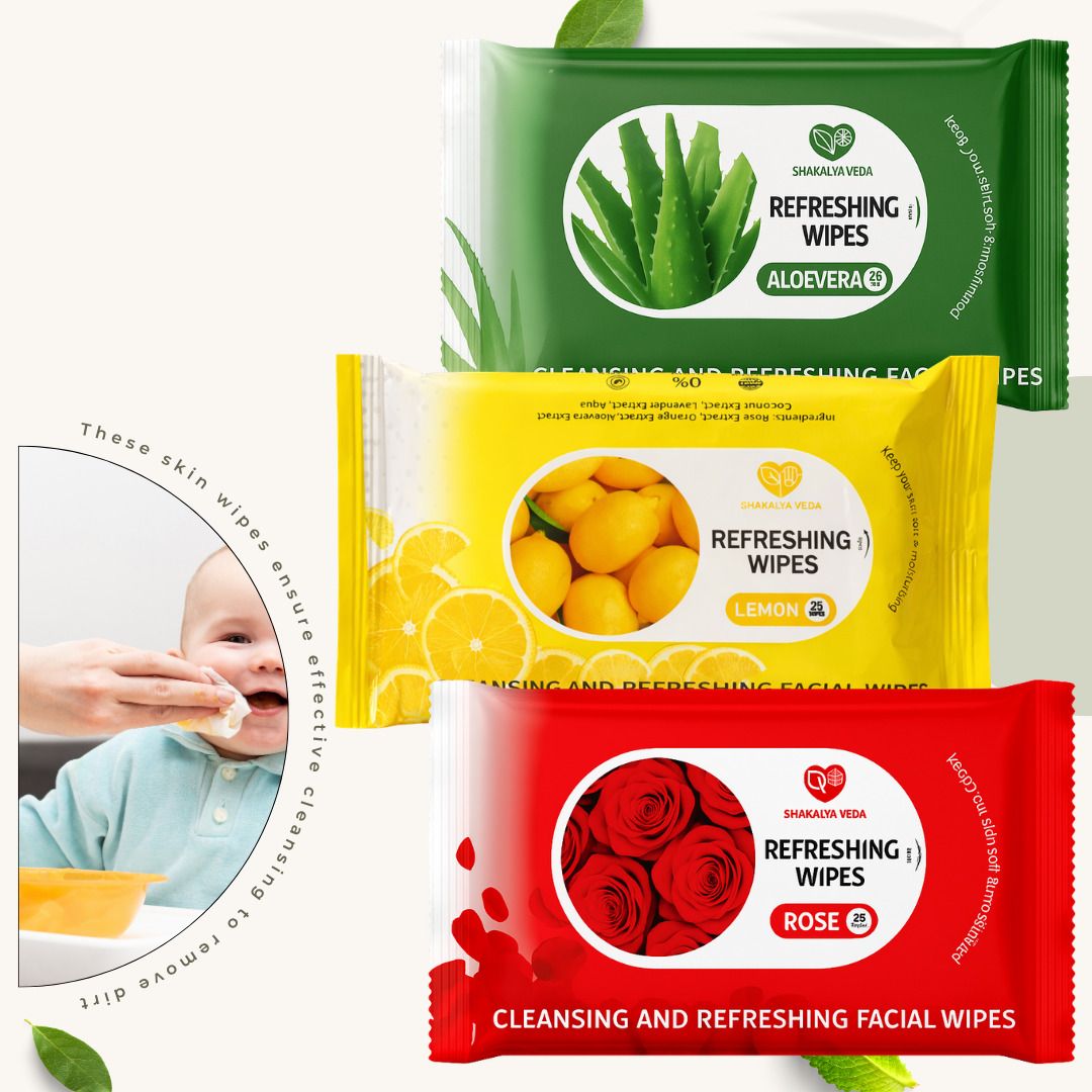 shakalyaveda Rose Aloe Vera Lemon Makeup Remover Face Wipes | Soft Facial Wet Wipes-picture-7