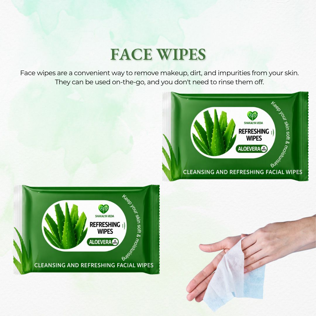 shakalyaveda Aloe Vera Face Tissue Wipes | Skin Refreshing Wet Wipes | Facial Care Pack-picture-25