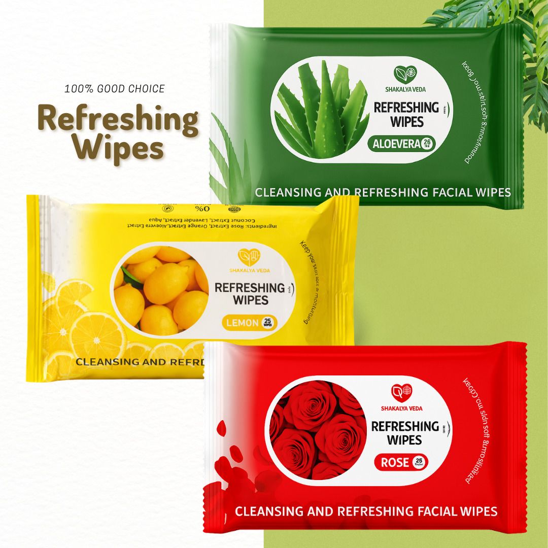 shakalyaveda Rose Aloe Vera Lemon Face Wipes | Soft Wet Tissue for Travel & Home-picture-10