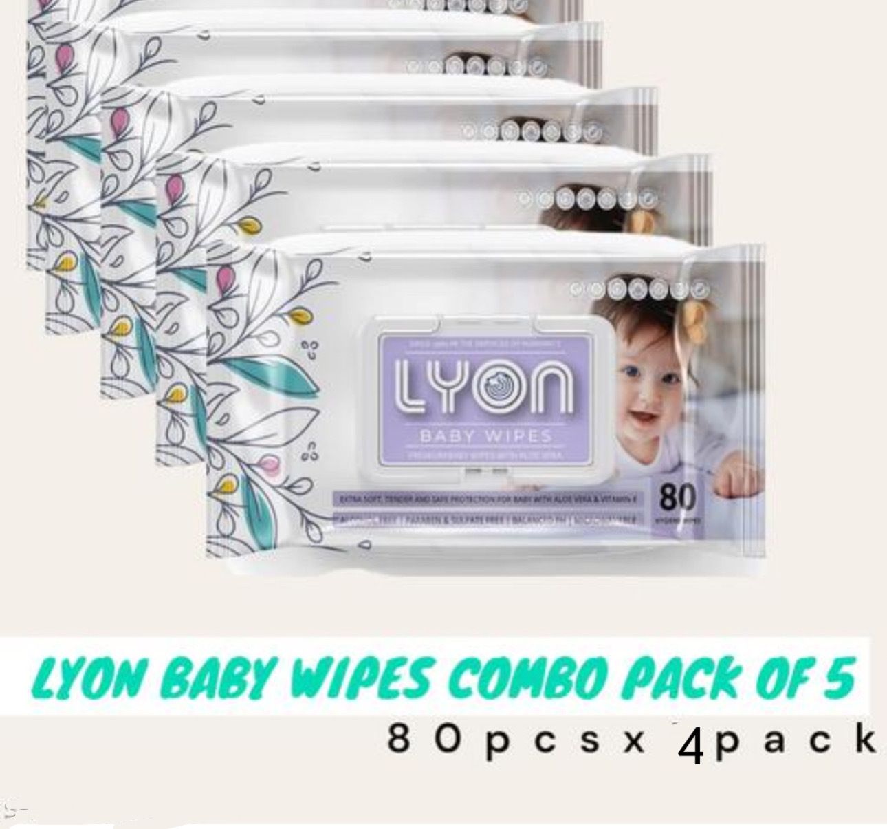Lyon Baby Wipes Premium Soft Cleansing with Aloe Vera & Vitamin E,Alcohol free-image-16