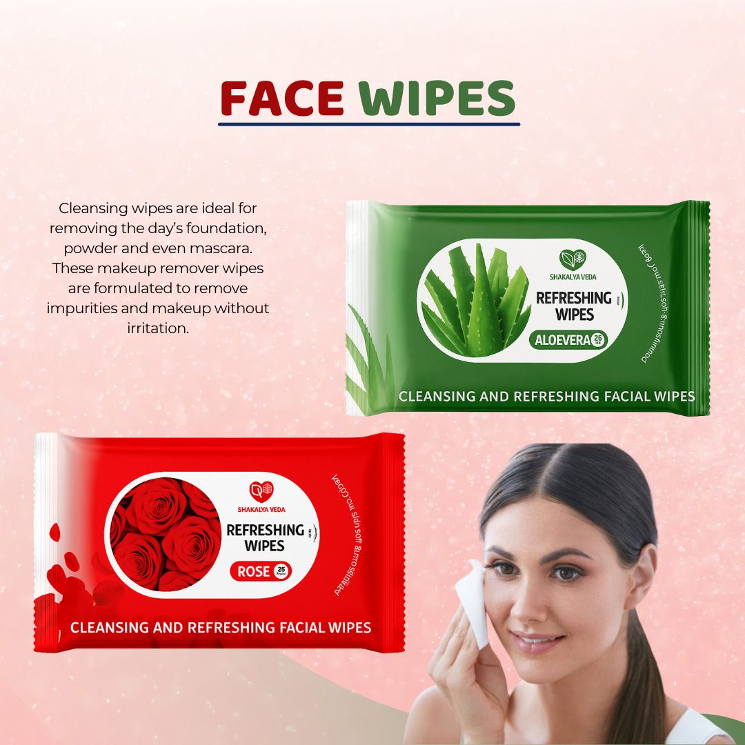 shakalyaveda Rose Aloe Vera Makeup Cleansing Wet Wipes for Women Pack of 2-picture-15