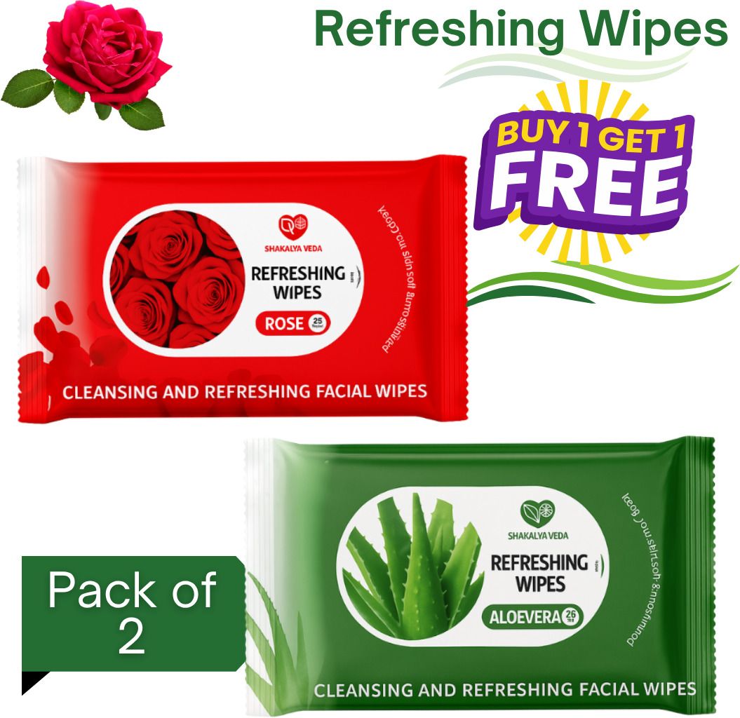 Alcohol Free Face Wipes Rose Aloe Vera Combo Pack-image-17