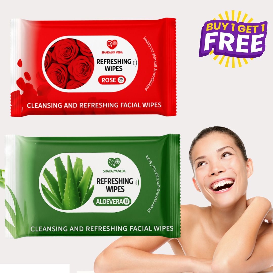 shakalyaveda Refreshing Facial Wet Wipes for Men Refreshing Beauty Face Wipes Pack & Women-picture-39