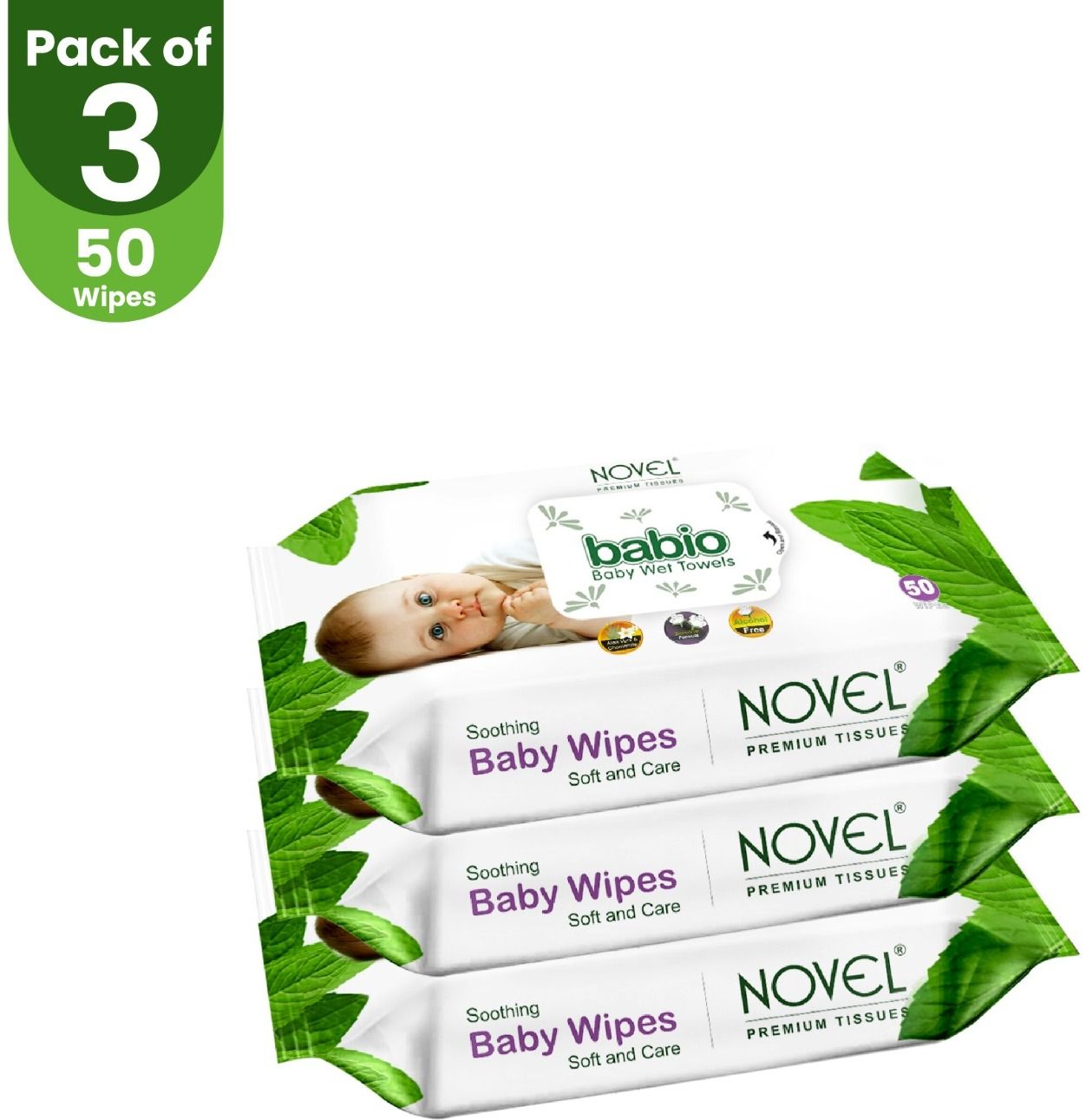 novel Baby Wipes 50 Sheets pack of 3-picture-11