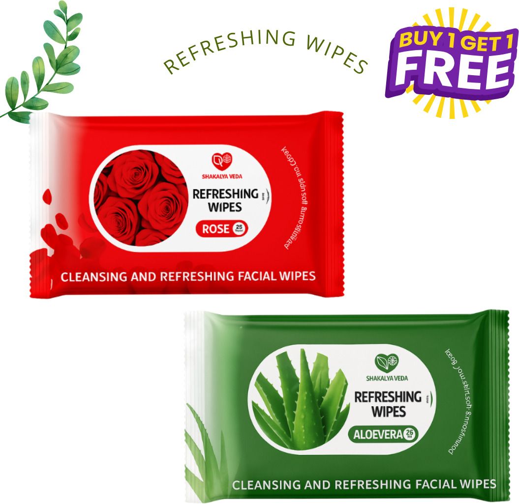 shakalyaveda Face Cleaning Wet Wipes | Aloe Vera Rose Pack of 2-picture-47