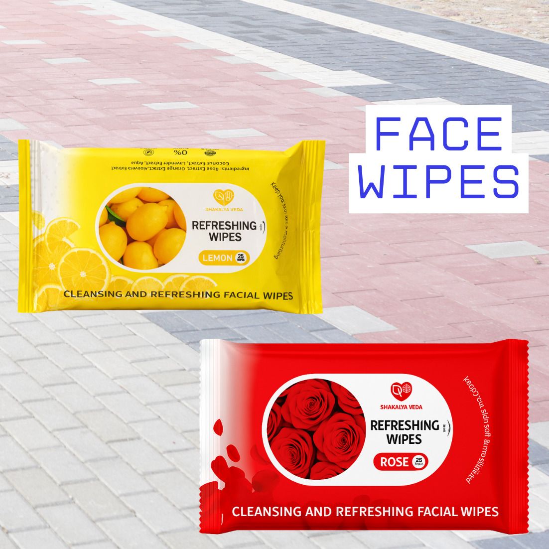 Rose Lemon Face Wipes Pack of 2 | 50 Refreshing Facial Cleansing Wet Wipes-image-48