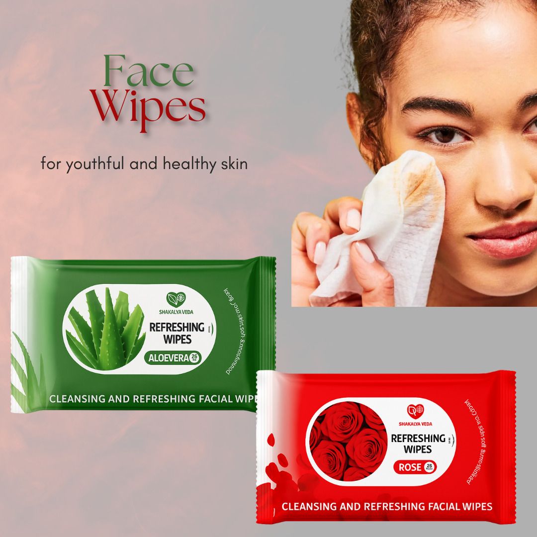 shakalyaveda Rose Aloe Vera Daily Face Cleaning Wet Wipes Pack of 2-picture-17