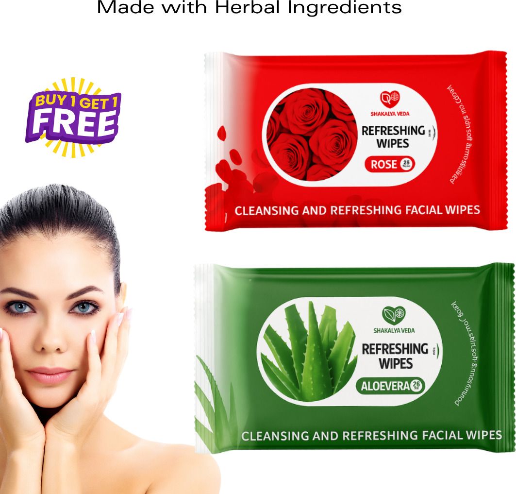 shakalyaveda Face Cleansing Wipes Combo | Rose & Aloe Vera-picture-46