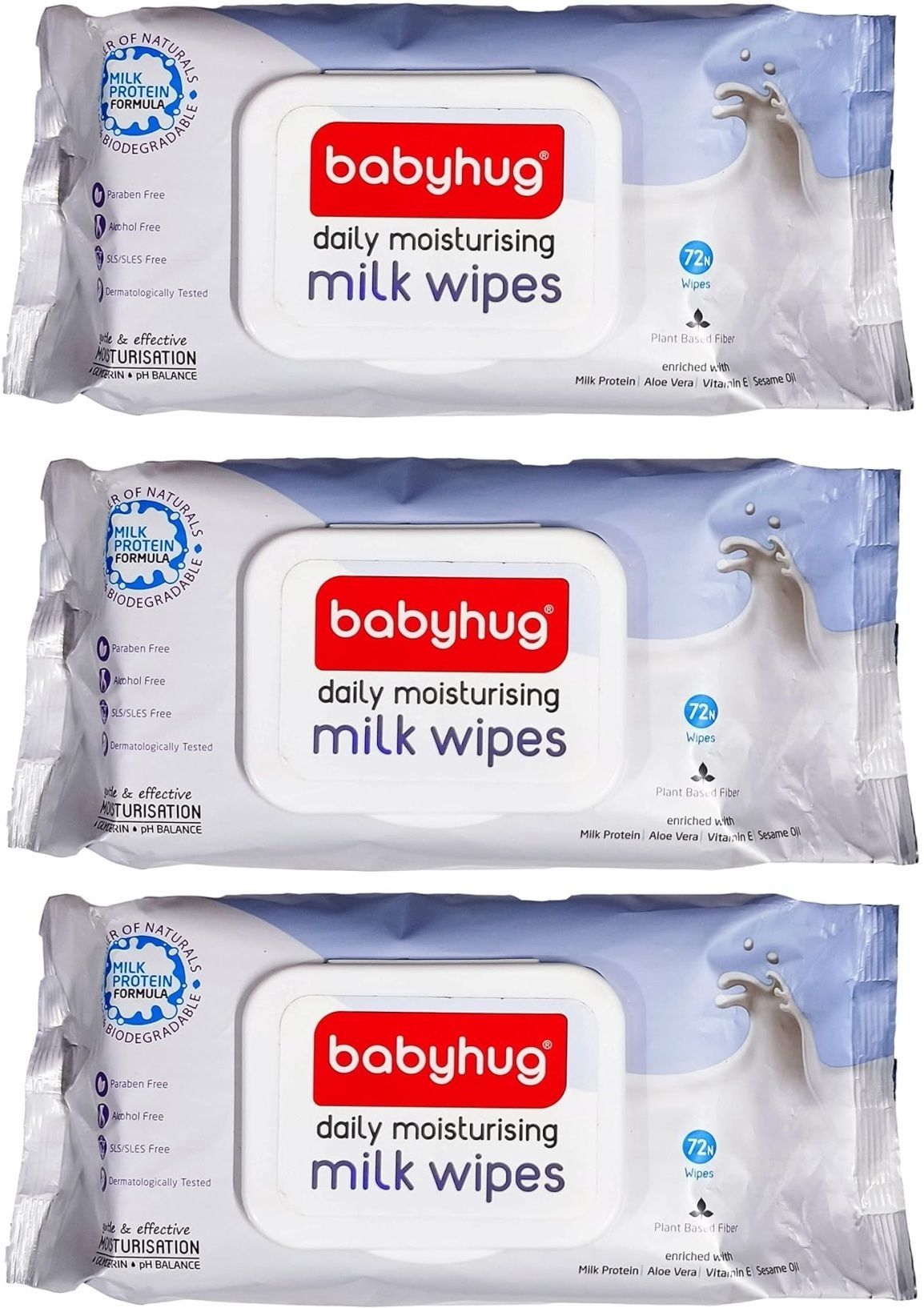 babyhug Daily Rich Moisturising Milk Wipes 72 Pieces- Pack of 3-picture-13