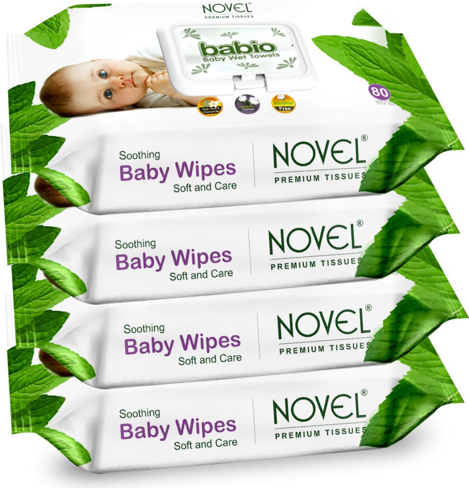 Baby Wipes 80 Sheets pack of 4/with Lid