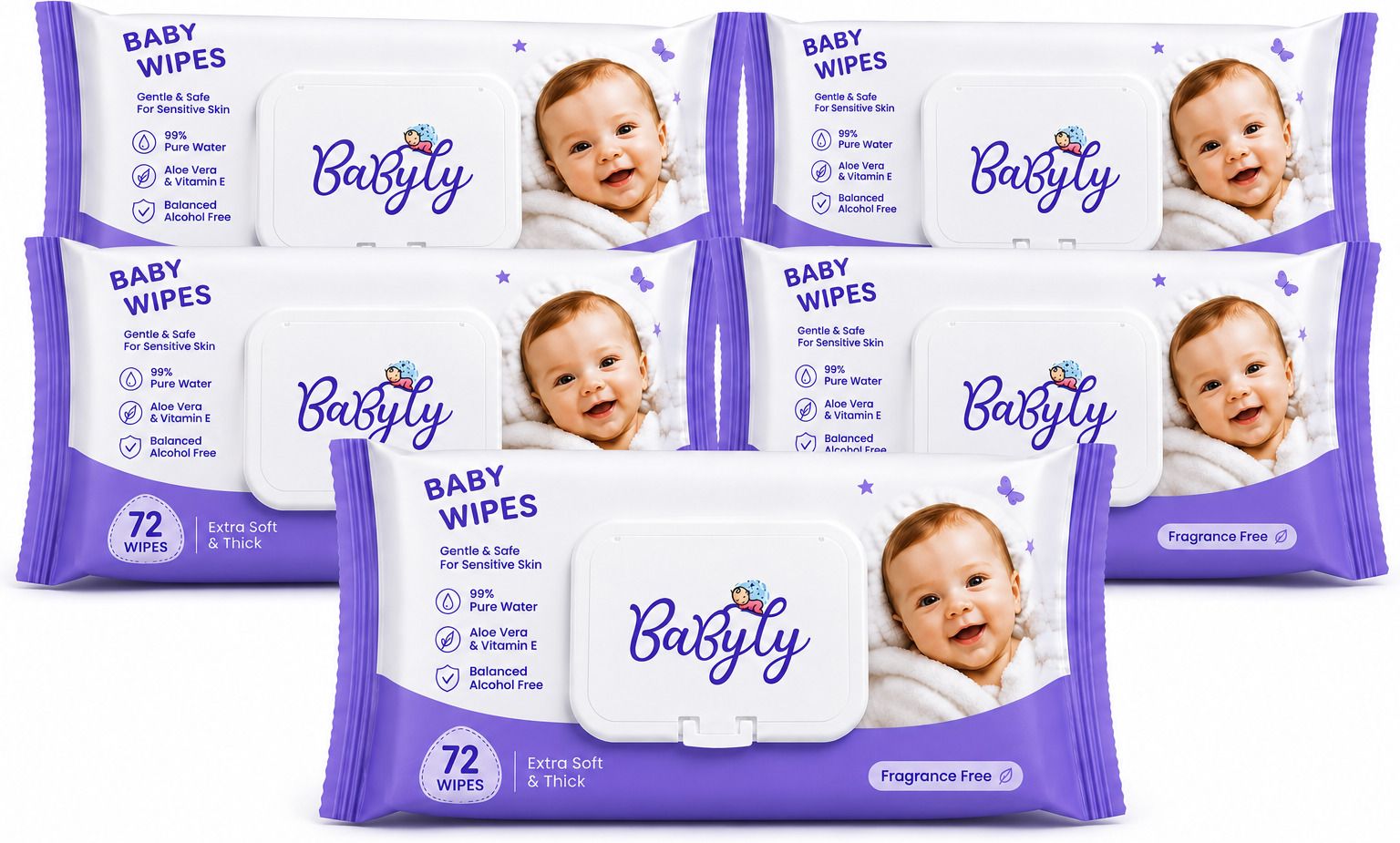 Soft Cleansing Baby Wipes with Aloe Vera and VitaminE , Extra Soft &Thick-image-25