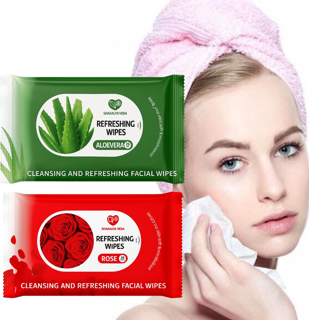 shakalyaveda Rose Aloe Travel Wipes – Pack of 2-picture-16