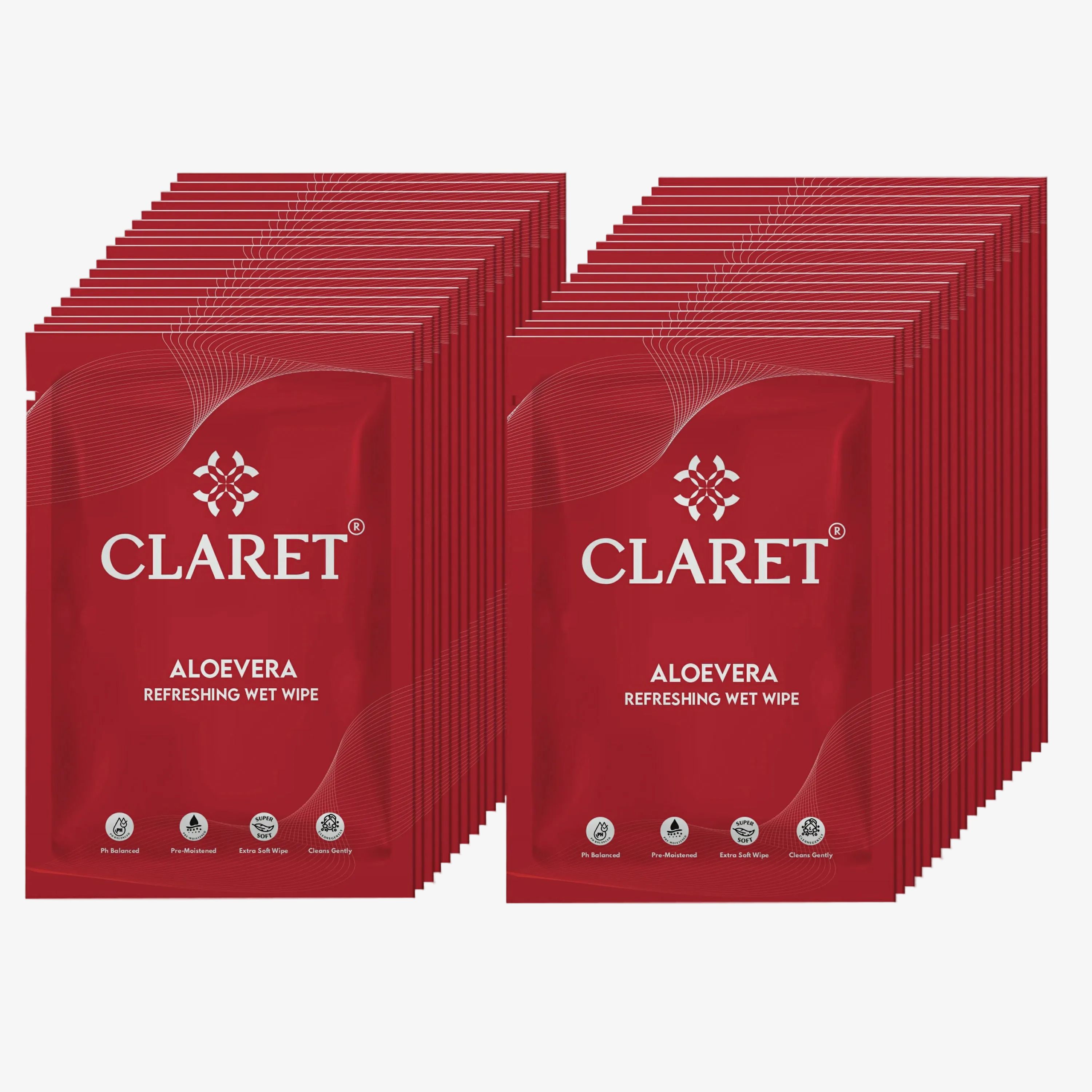 claret Aloe Vera Refreshing Wet Wipe | Pre-Moistened, PH Balanced | Ultra Soft on Skin-picture-0
