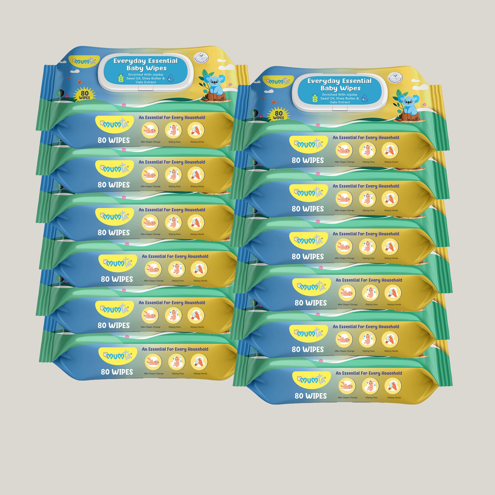mumta Soft Cleansing Baby Wipes with Aloe Vera & Vitamin E - 80x12 Counts-picture-25
