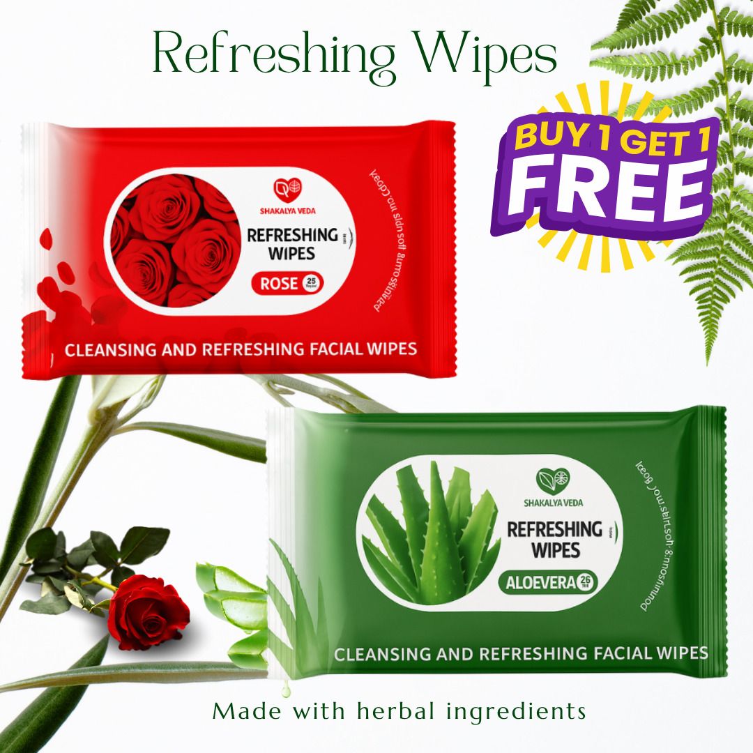 shakalyaveda Aloe Vera & Rose Face Wipes Daily Cleansing Wet Wipes-picture-44
