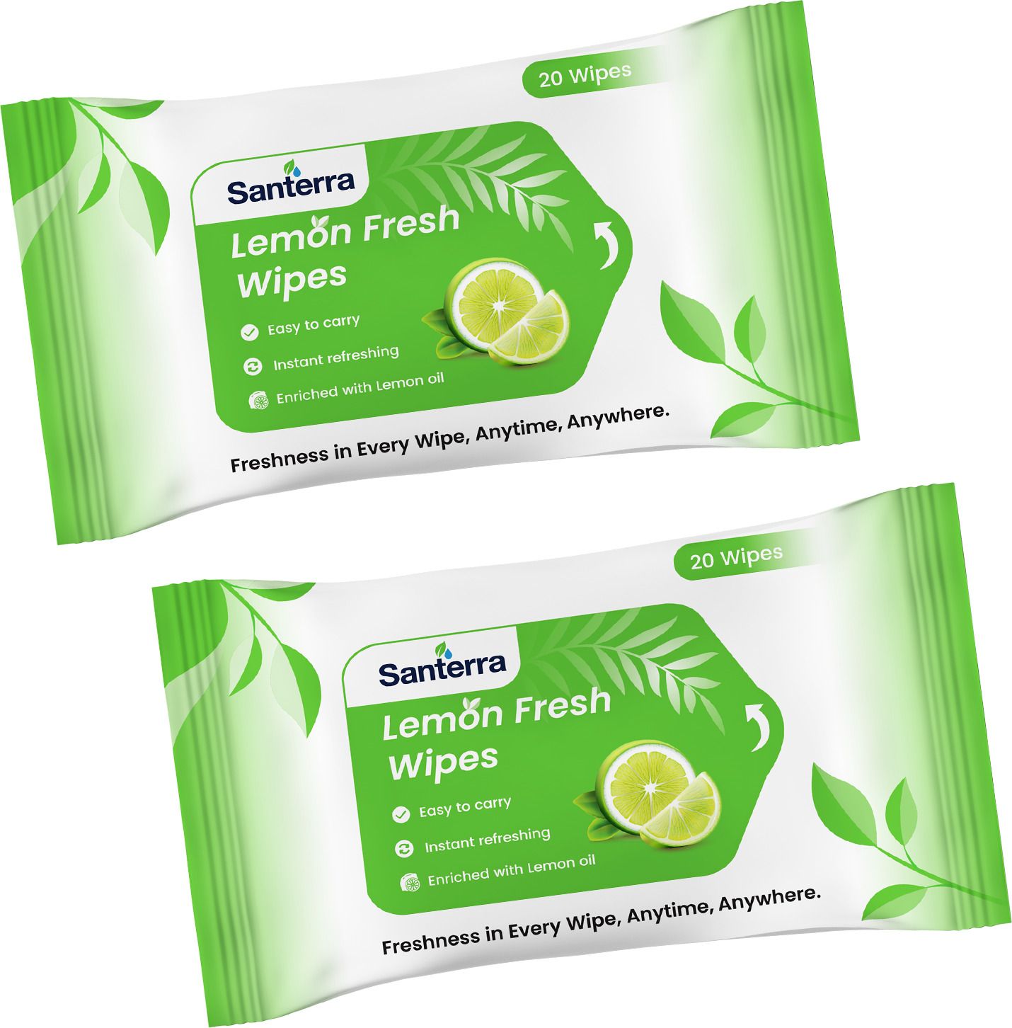 Refreshing Face Wipes with Lemon & Mint Skin Cleaning Wet Wipes, Pack of 2-image-46
