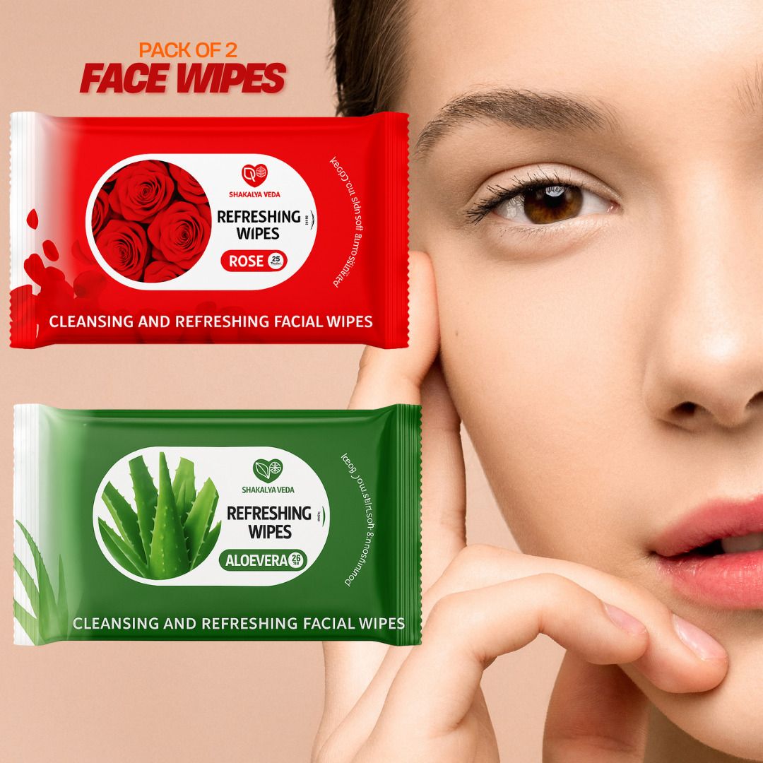 shakalyaveda Baby Face Wipes Aloe Vera Wet Tissue Travel Pack of 3-picture-10