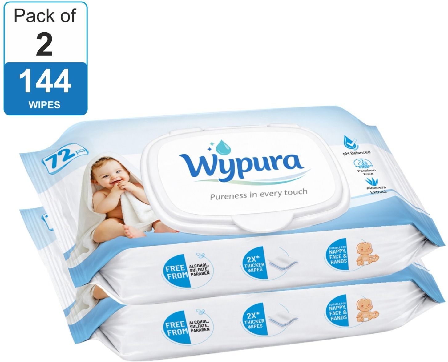 Paraben Free Baby Wet Wipes with Lid ,144 Wipes-image-47