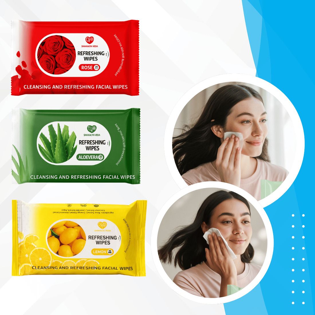 shakalyaveda Facial Hygiene Wet Wipes | Rose Aloe Vera Lemon | Pack of 3-picture-13
