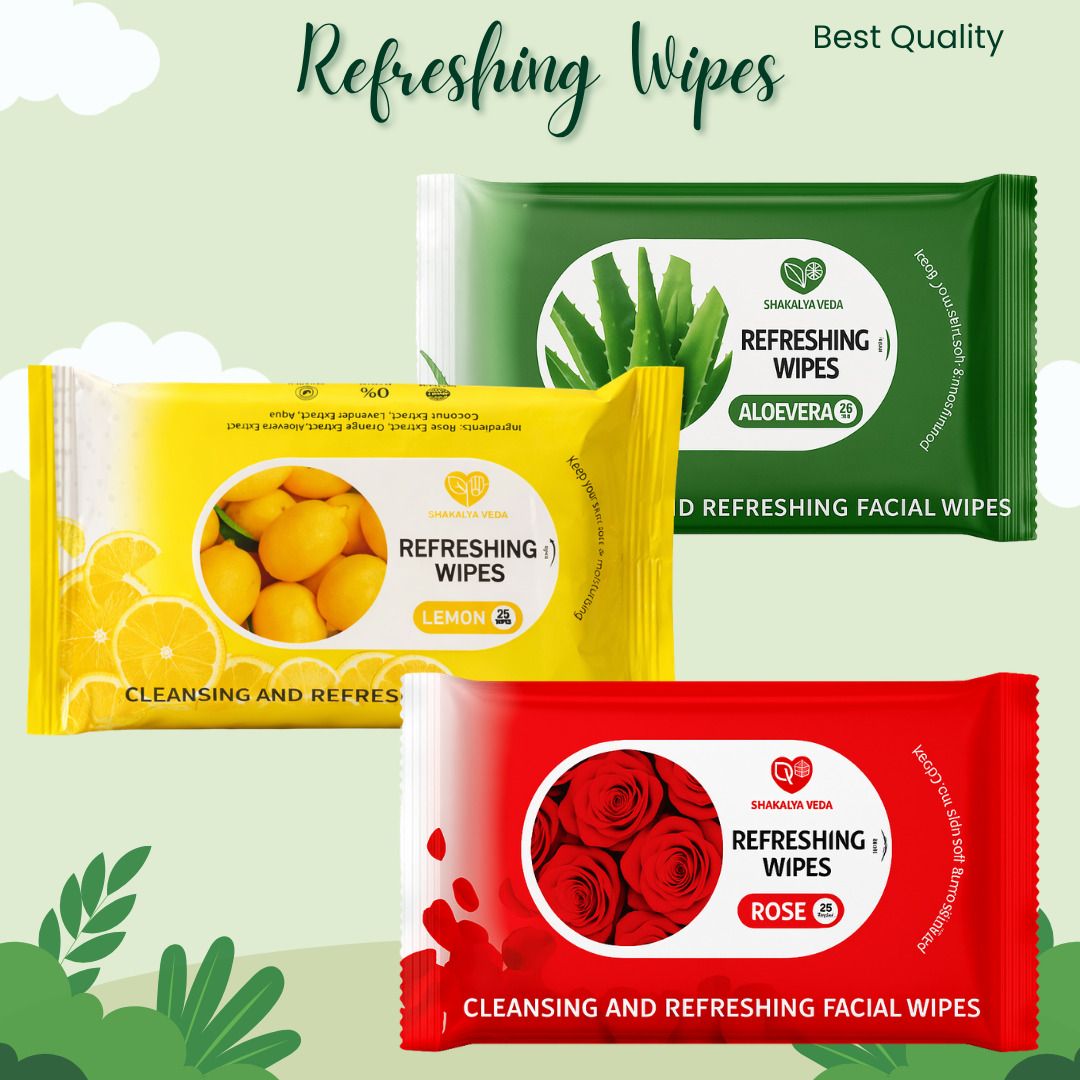 shakalyaveda Makeup Remover Wet Wipes | Rose Aloe Vera Lemon Face Care Tissue-picture-5