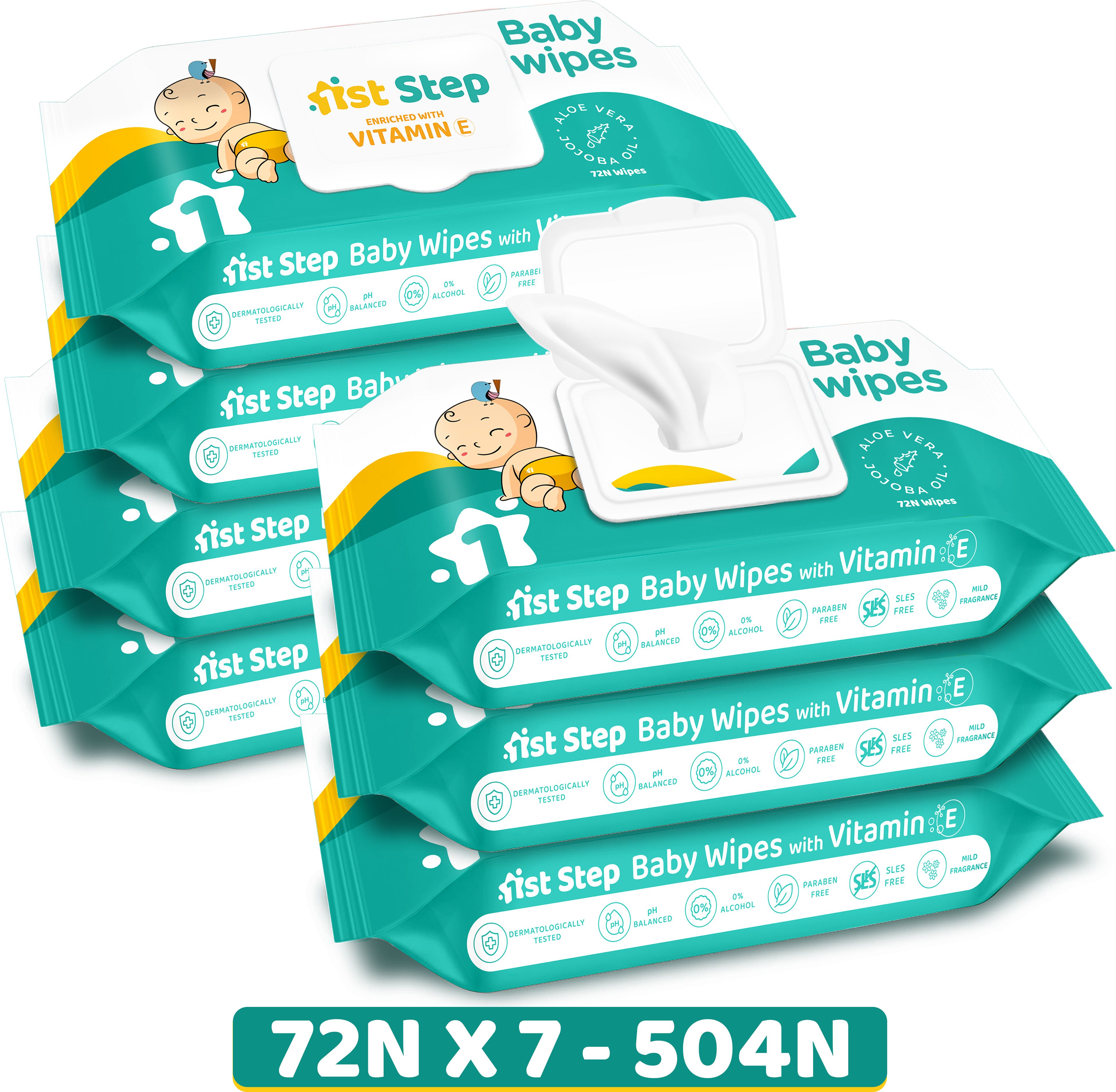 Baby Wet Wipes With Lid Enriched With Aloe-Vera And Jojoba Oil((Pack of 7)-image-23