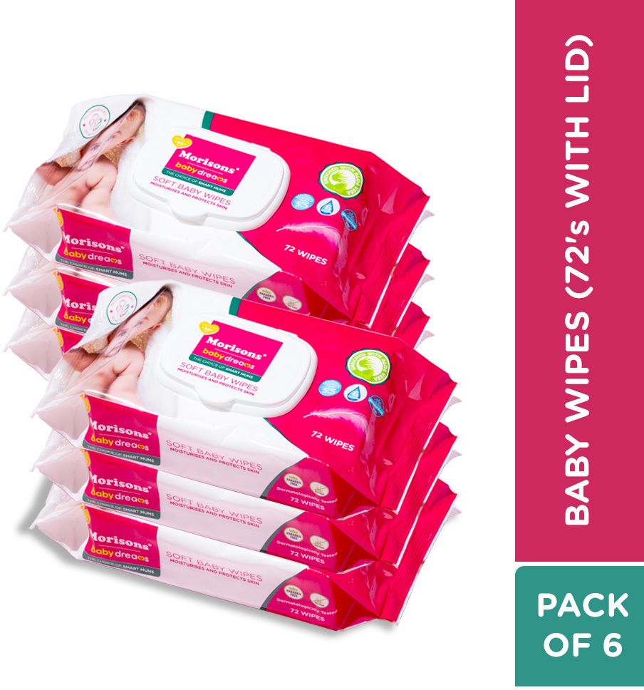 Baby Wipes 72's Combo with lid - Pack of 6