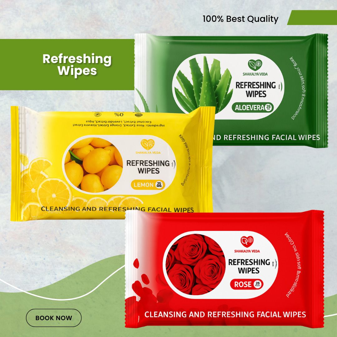 shakalyaveda Rose Aloe Vera Lemon Face Wipes Pack of 3 | Gentle Facial Cleansing Wet Wipes-picture-31