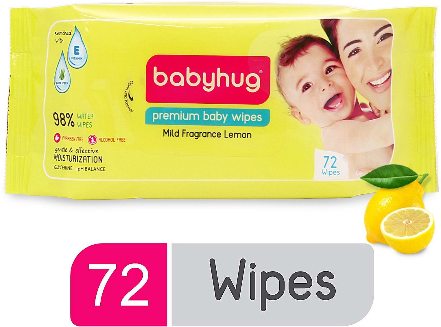 Premium Baby Lemon Wipes - 72 Pieces (72x4)-image-37
