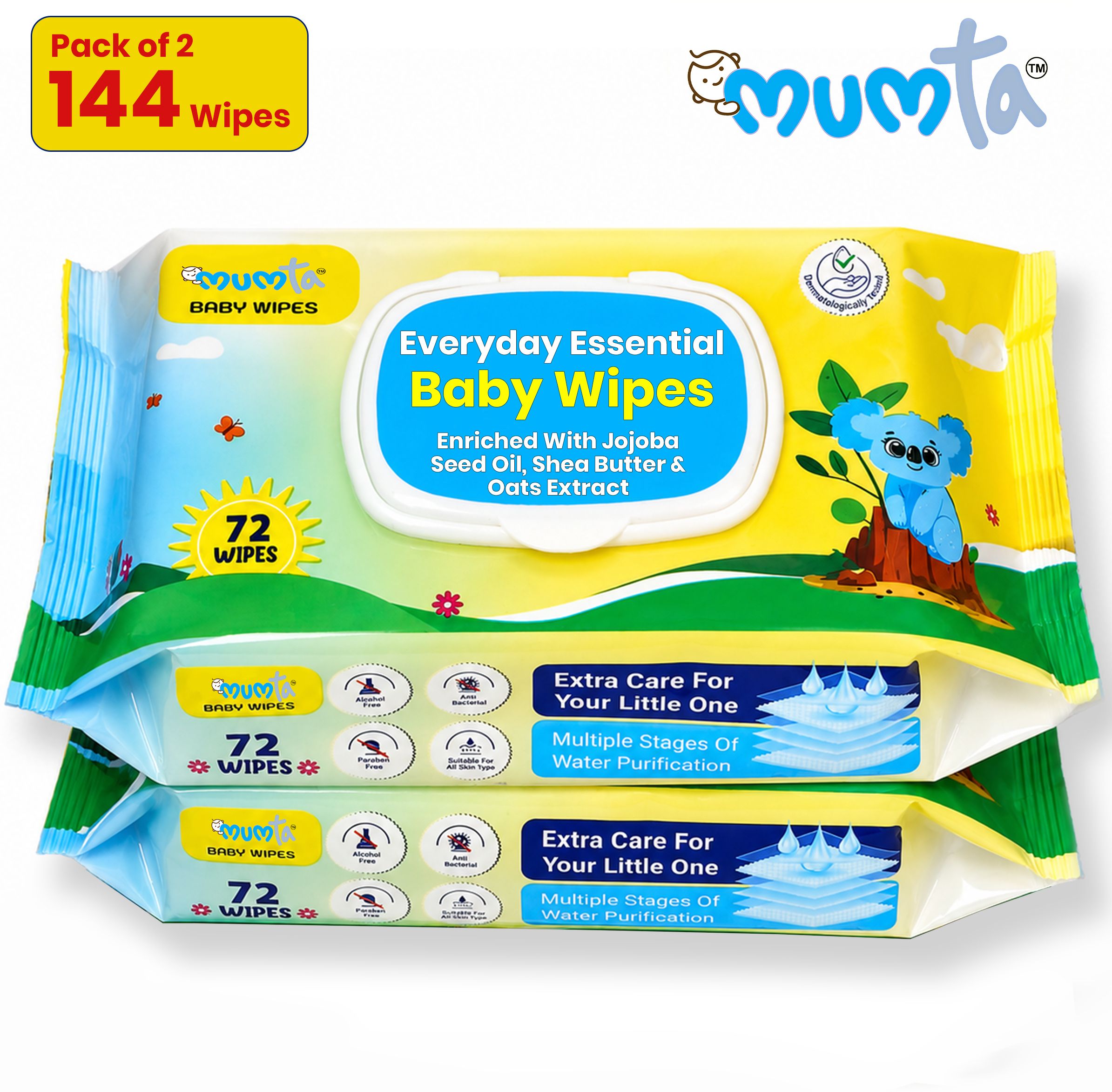 mumta Baby Wet Wipes for Baby | Gentle Cleansing Baby Wipes with Aloe Vera - Pack of 2-picture-34