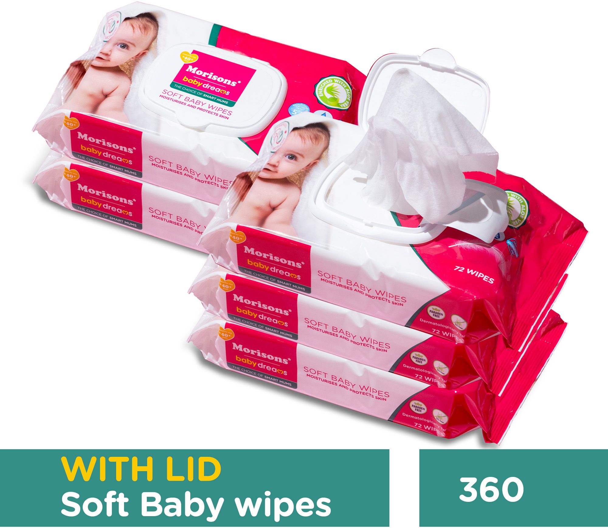 Baby Wipes 72's Combo with lid - Pack of 5