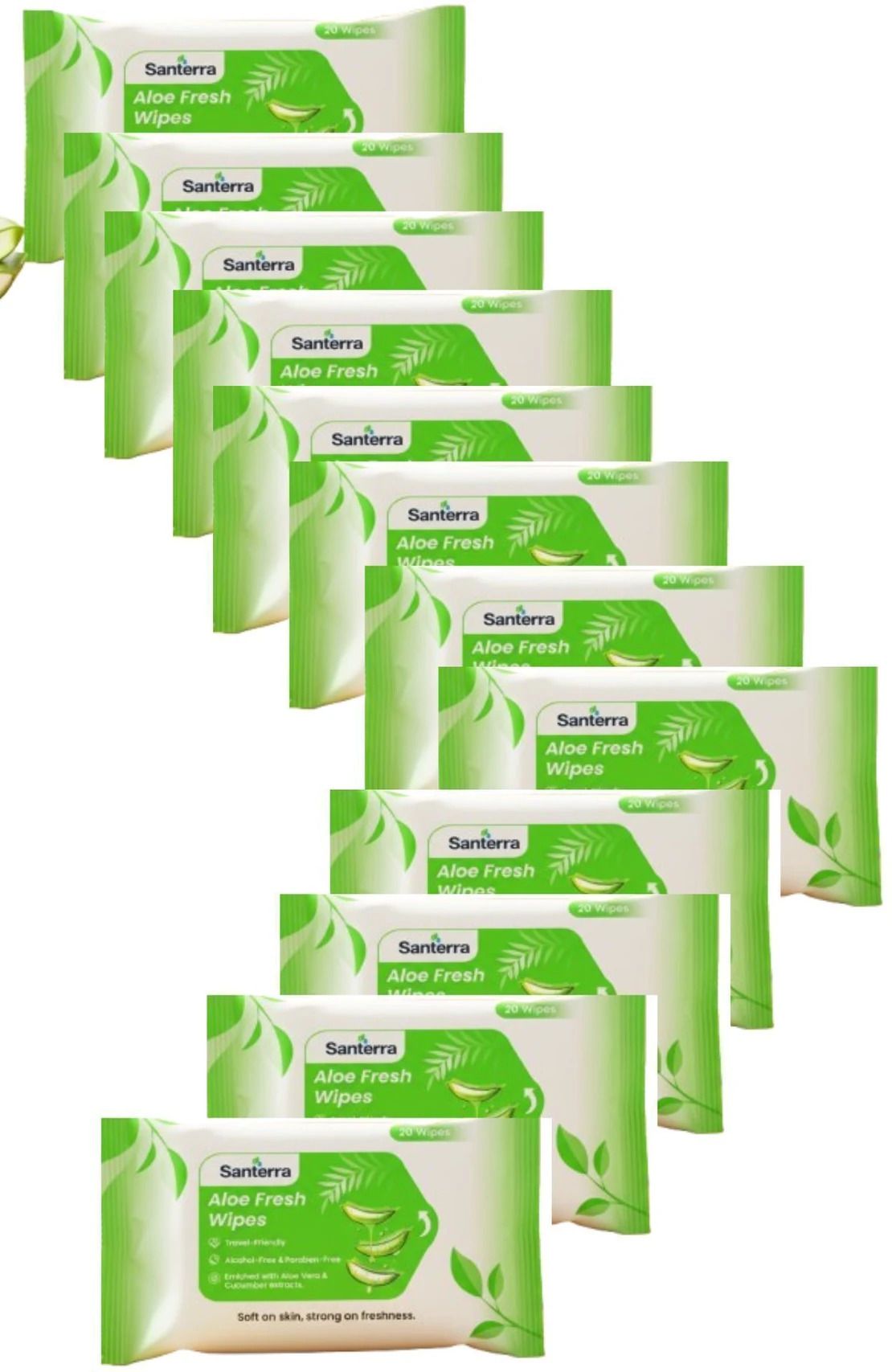 Refreshing Face Wipes with Aloe Vera, Skin Cleaning Wet Wipes Pack of 12-image-45