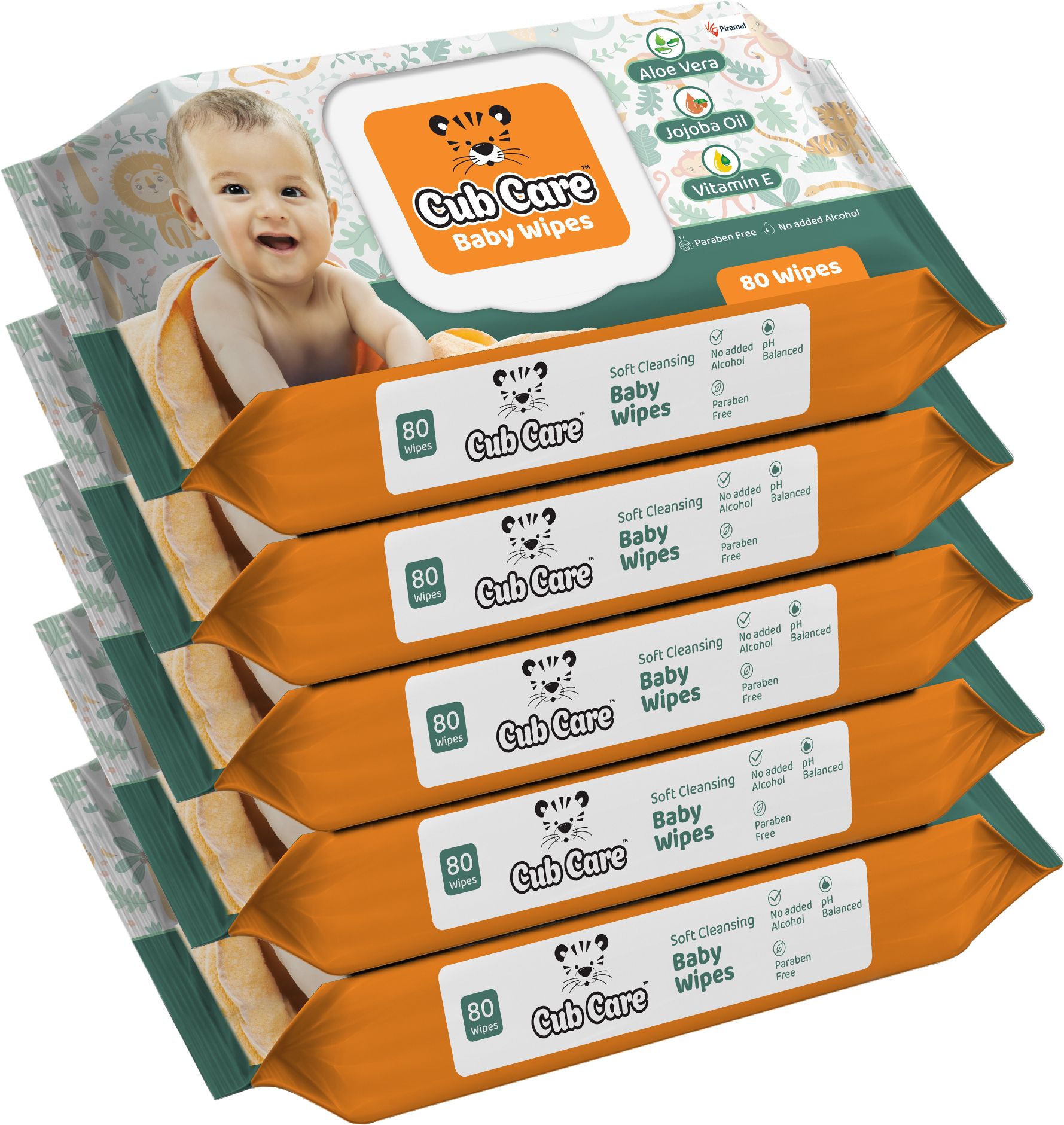 Baby Wipes with Aloe Vera, Jojoba Oil, Vitamin E, Paraben Free