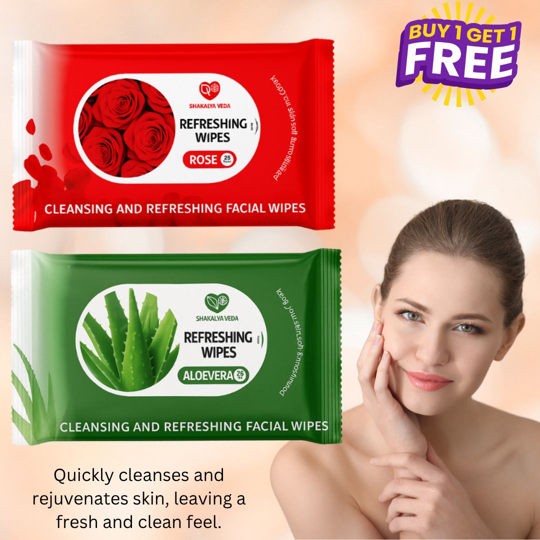 shakalyaveda Daily Fresh Face Wipes | Aloe Vera Rose Combo-picture-45