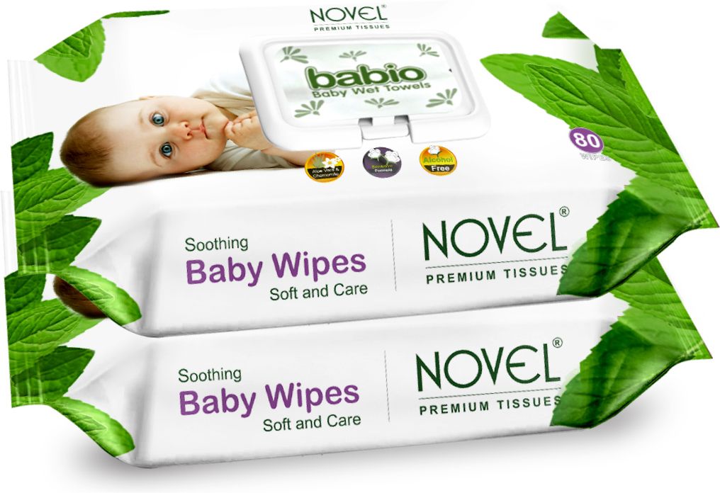 novel Baby Wipes 80 Sheets pack of 2/with Lid-picture-22