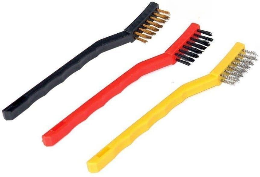 3 Pcs Wire Brush Set | Stainless Steel, Brass & Nylon Cleaning Brushes Cordless Cleaning Brush-image-19