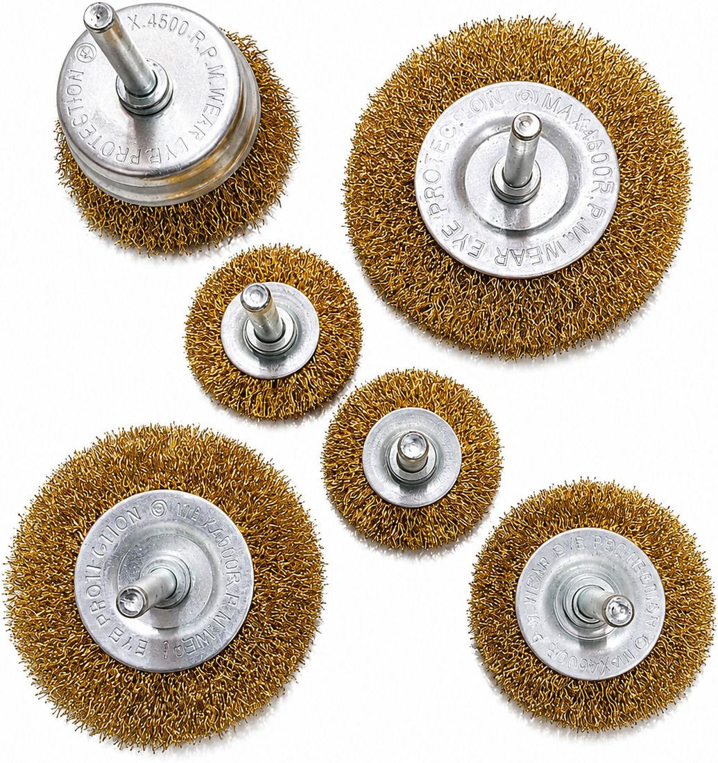 Brass Wire Brush Set for Drill & Rotary Tool Wheel Brush-image-9