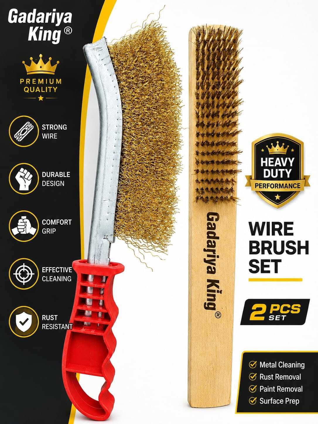 gadariya king 2 pcs Brushes for Cleaning Knife-shaped Cleaning Brush Knife-shaped Wire Brush Handle Scratch Brush-picture-0