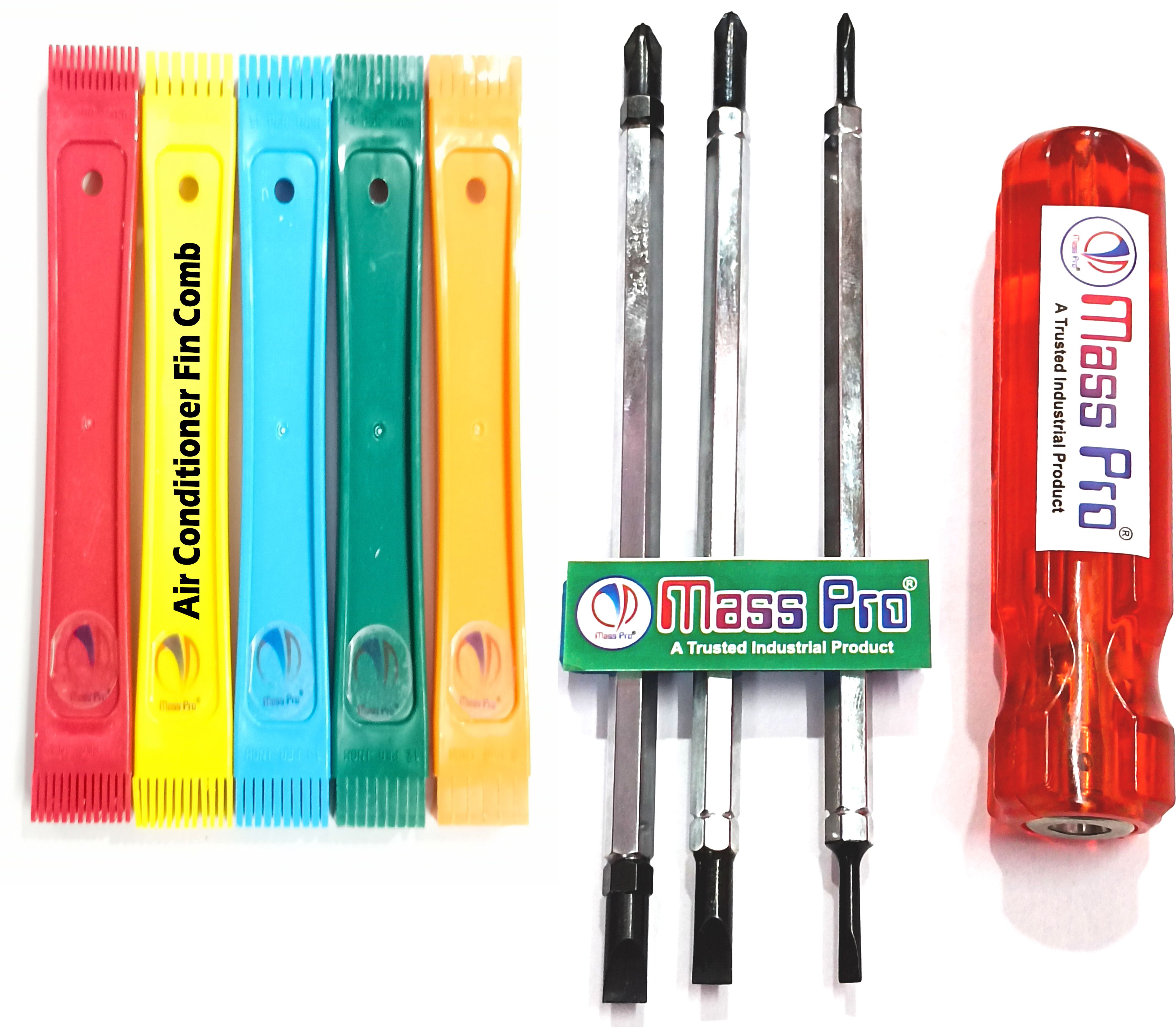 mass pro MultiBit 6in1 Screwdriver+Air Conditioner FinComb Set Straighten Condenser Coils Handle Scratch Brush-picture-19